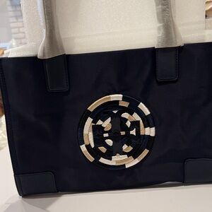 Tory Burch Navy and Beige Tote